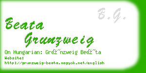 beata grunzweig business card